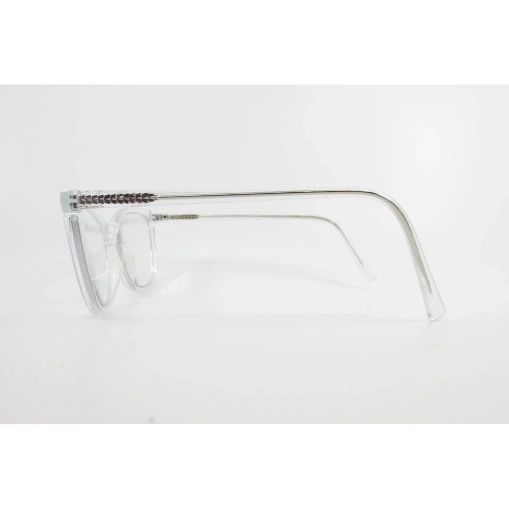 Clear Cat Eye Eyeglass Frames 52-18-140 Transparent Silver Tone Arms 37511